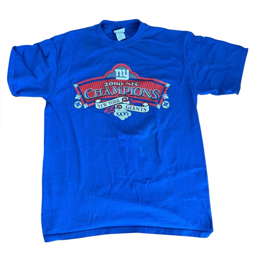 NWOT New York Giants 2000 NFC Champions Lee Sport Blue T-Shirt - Picture 8 of 8